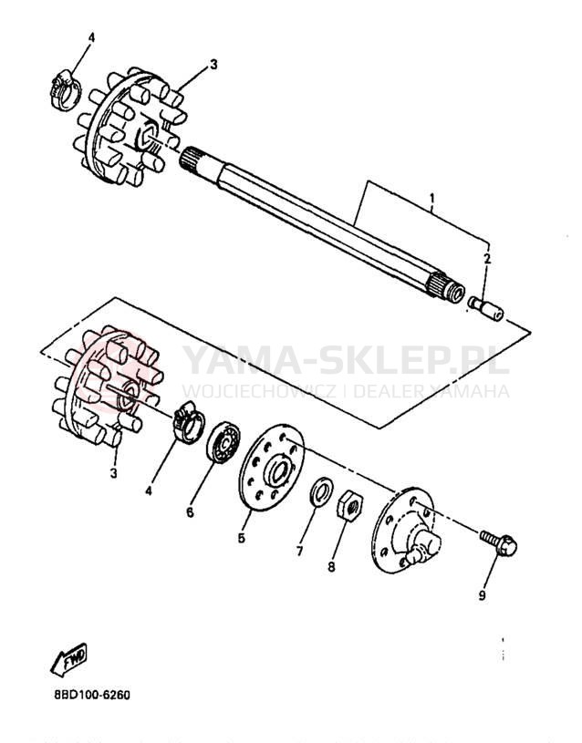 Schemat "Układ napędowy" do Yamaha BRAVO LT BR250TB