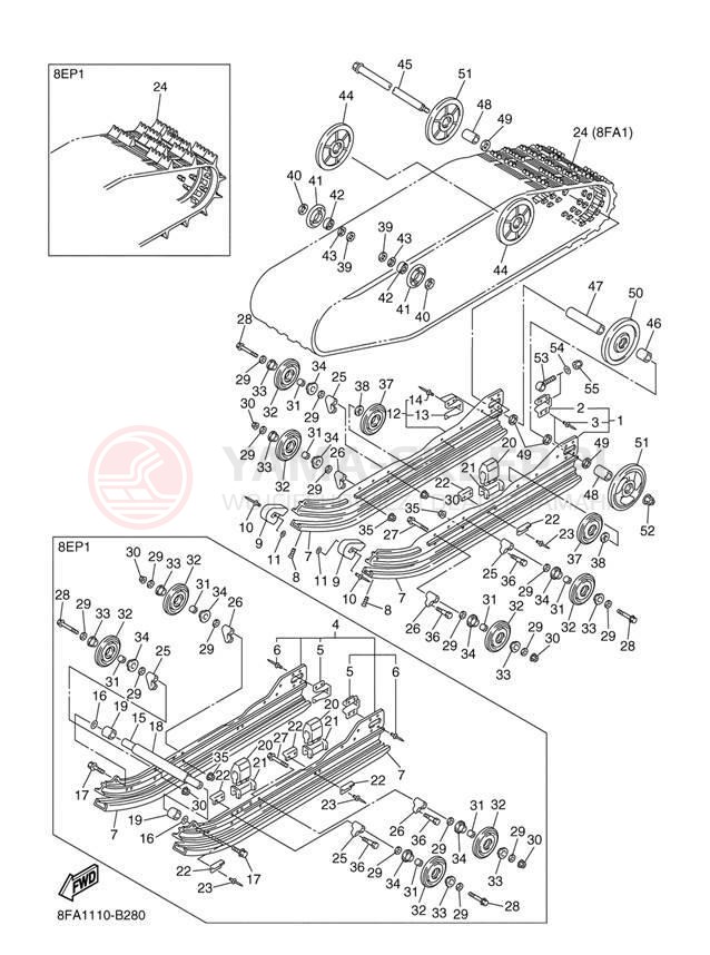 Schemat "Zawieszenie gąsiennicy" do Yamaha RX-1 MOUNTAIN RX10MH/RX10H