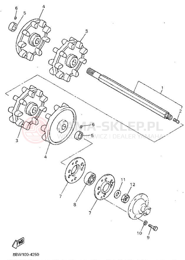 Schemat "Układ napędowy" do Yamaha VMAX-4 800 VX800V