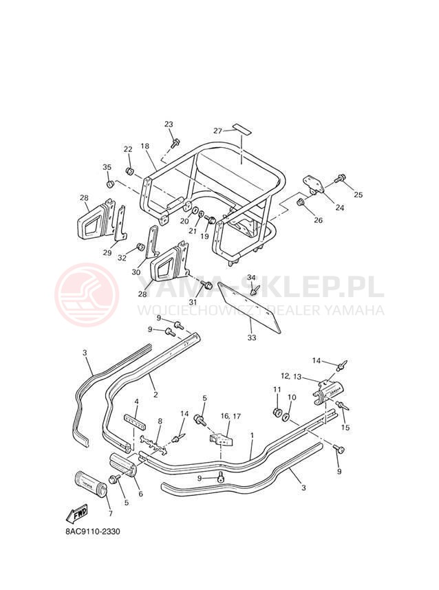 Schemat "zderzak" do Yamaha VK 540 III VK540EH