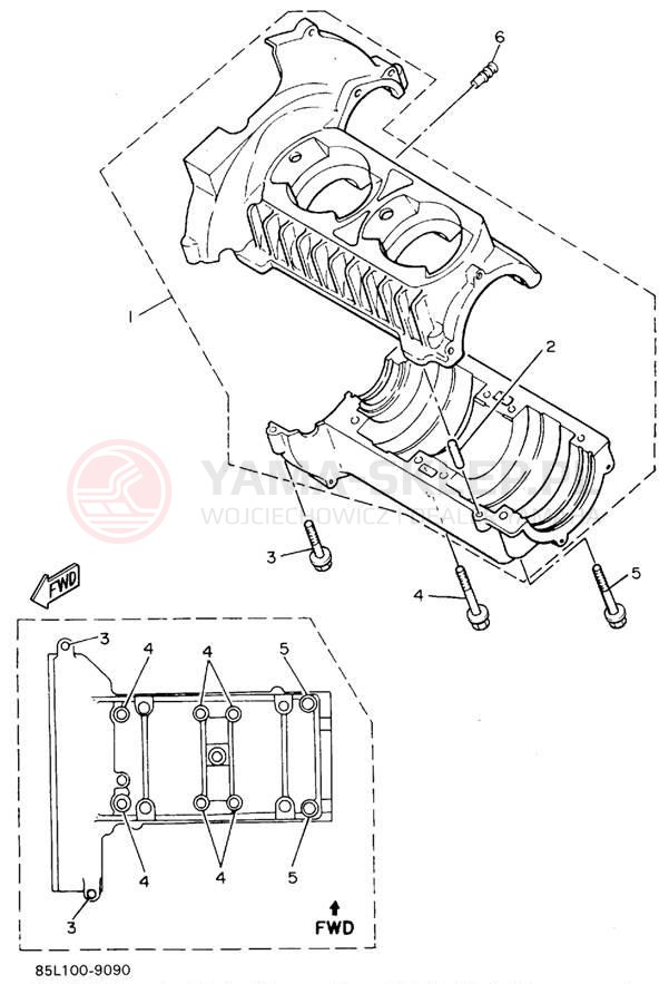Schemat "Obudowa silnika" do Yamaha OVATION LE CS340EV