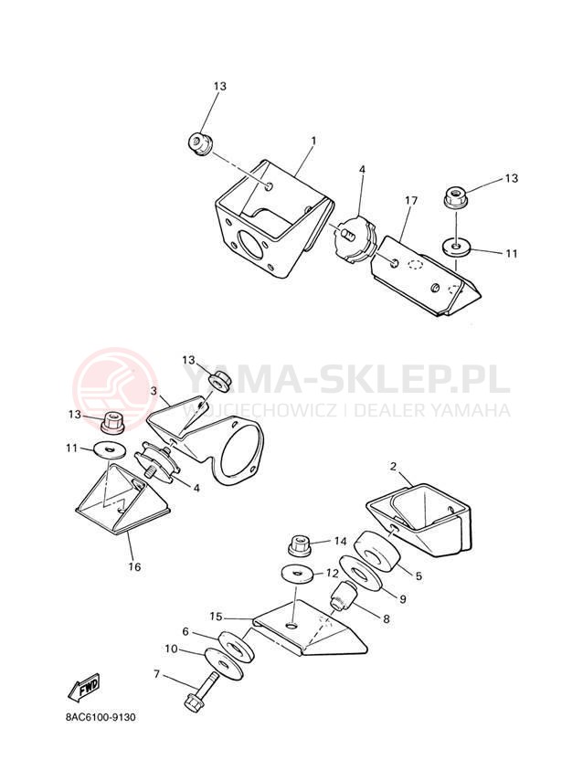 Schemat "Mocowanie silnika" do Yamaha VK 540 III VK540EH