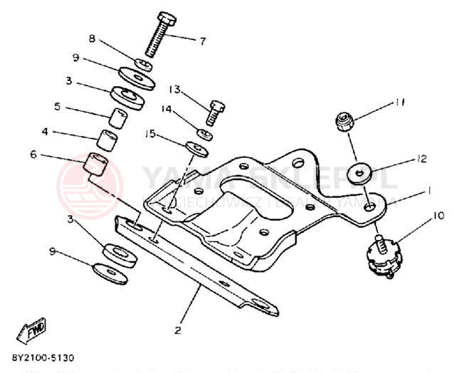 Schemat "Mocowanie silnika" do Yamaha EXCEL III EC340M