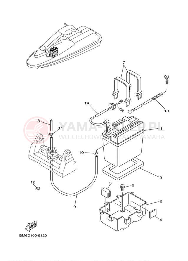 Schemat "układ elektryczny" do Yamaha SUPER JET SJ700BA