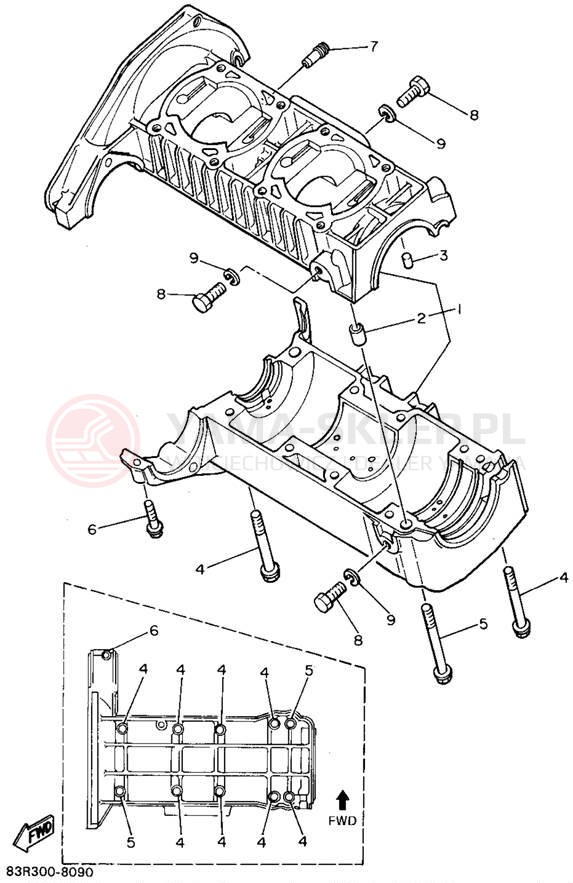 Schemat "Obudowa silnika" do Yamaha VK540 II VK540EU