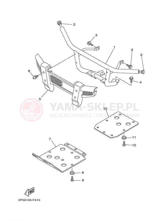 Schemat "osłona / stelaż" do Yamaha RHINO 700 YXR7FBGR/YXR7FBL