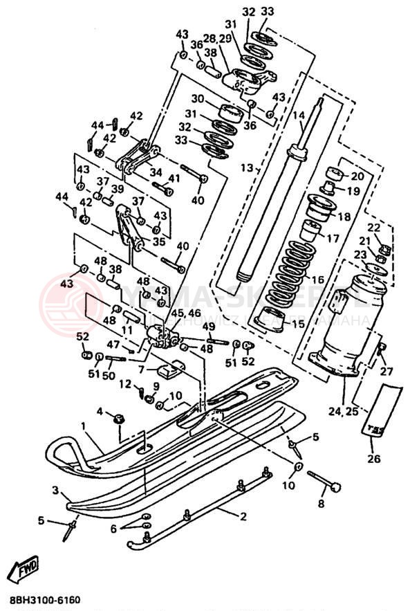 Schemat "płozy" do Yamaha PHAZER MOUNTAIN LITE PZ480STA