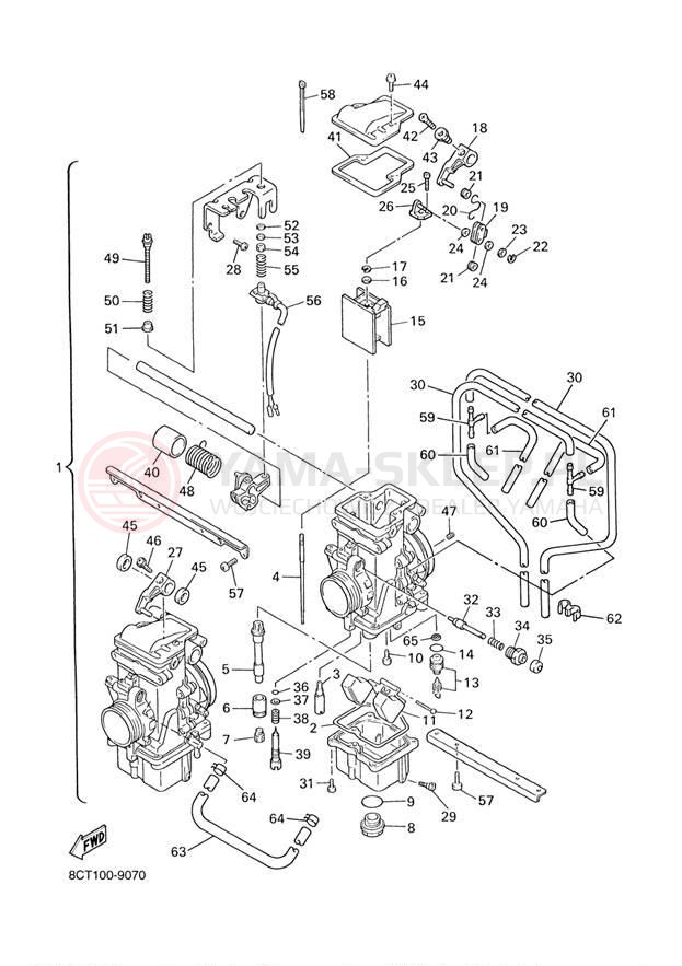 Schemat "Gaźnik" do Yamaha VMAX 500 VX500D