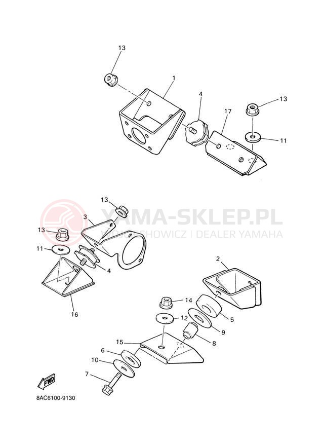 Schemat "Mocowanie silnika" do Yamaha VK540 III VK540EJ