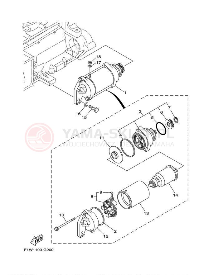Schemat "rozrusznik" do Yamaha WAVERUNNER FX HO FB1800M