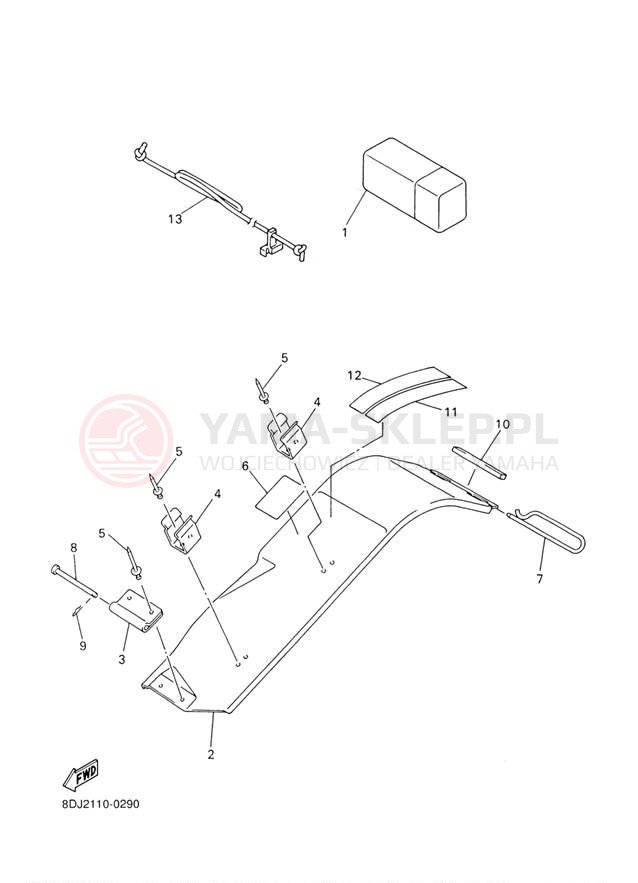 Schemat "GUARD - LUGGAGE BOX" do Yamaha PHAZER 500 PZ500F