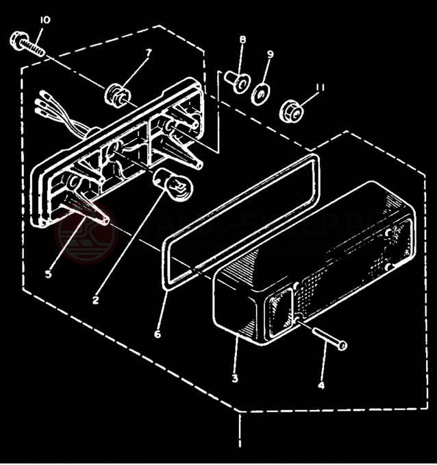 Schemat "lampa tył" do Yamaha VMAX-4 VX750S