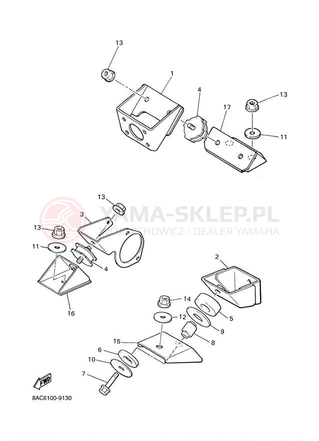 Schemat "Mocowanie silnika" do Yamaha VK540 III VK540EF