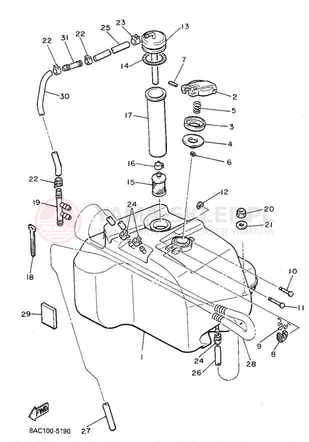 Schemat "zbiornik paliwa" do Yamaha VK540 II VK540EV