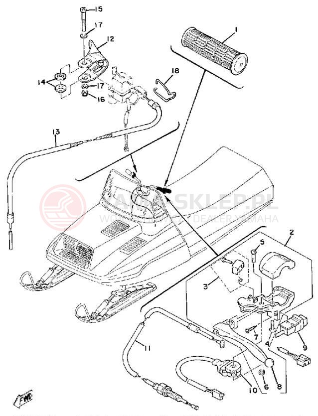 Schemat "GRIP WIRING" do Yamaha ET340EC