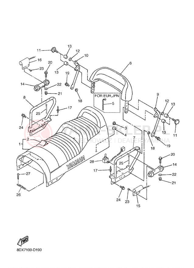 Schemat "siedzenie" do Yamaha VENTURE XL VT500XLL