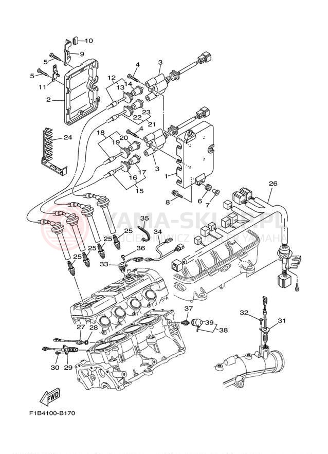 Schemat "układ elektryczny" do Yamaha FX140 FX1000B/FX1000CB