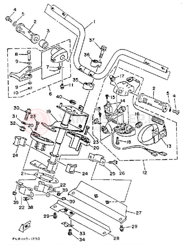Schemat "Kierownica i osprzęt" do Yamaha WAVE RUNNER VXR WRB650R