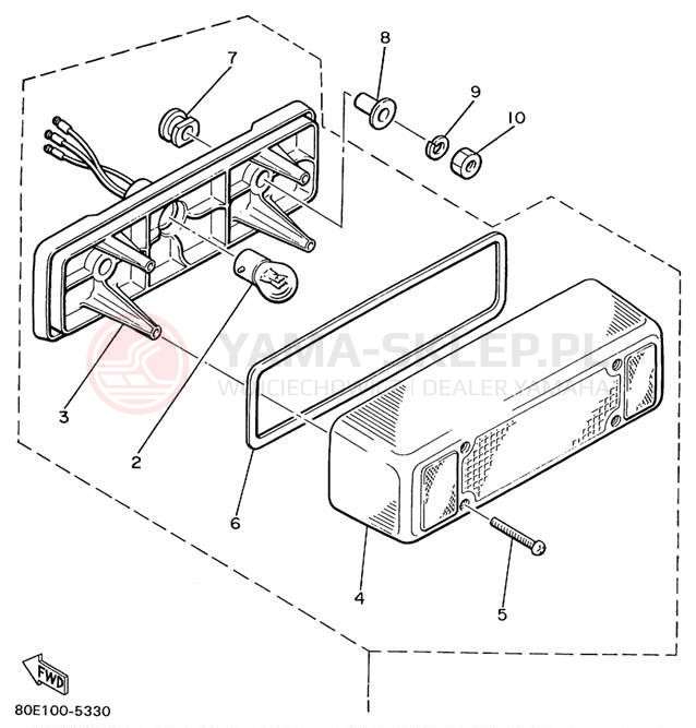Schemat "lampa tył" do Yamaha BRAVO LT BR250TC