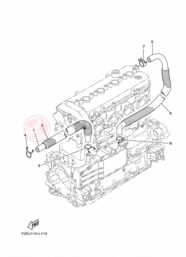 Schemat "Odpowietrzenie układu smarowania" do Yamaha SX190 RX1800CP/RX1800DP