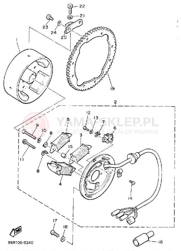 Schemat "prądnica" do Yamaha VK540 VK540ER