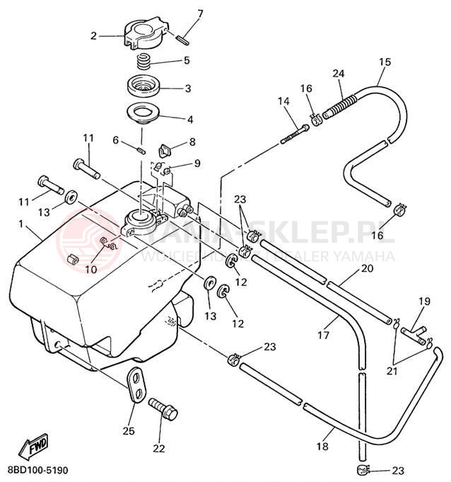 Schemat "zbiornik paliwa" do Yamaha BRAVO LT BR250TC