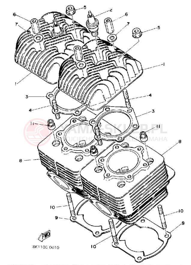 Schemat "cylinder" do Yamaha SRV SR540M