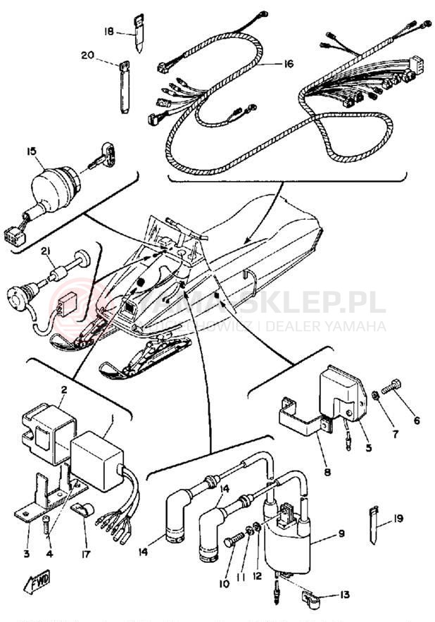 Schemat "układ elektryczny" do Yamaha SRX440D