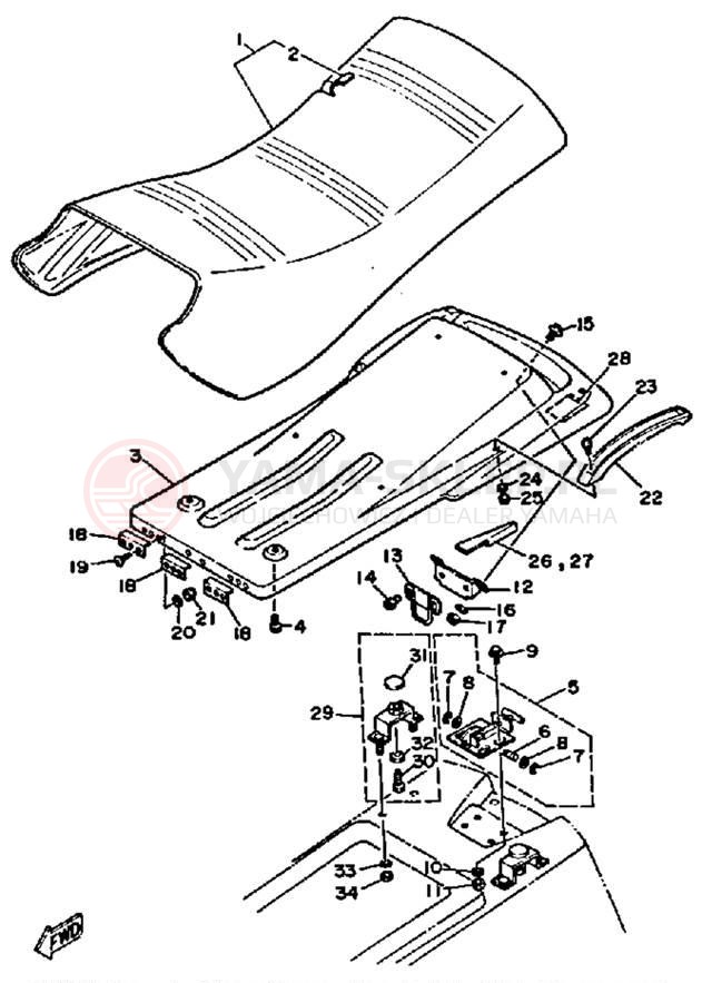 Schemat "siedzenie" do Yamaha WAVE RUNNER LX WR650D