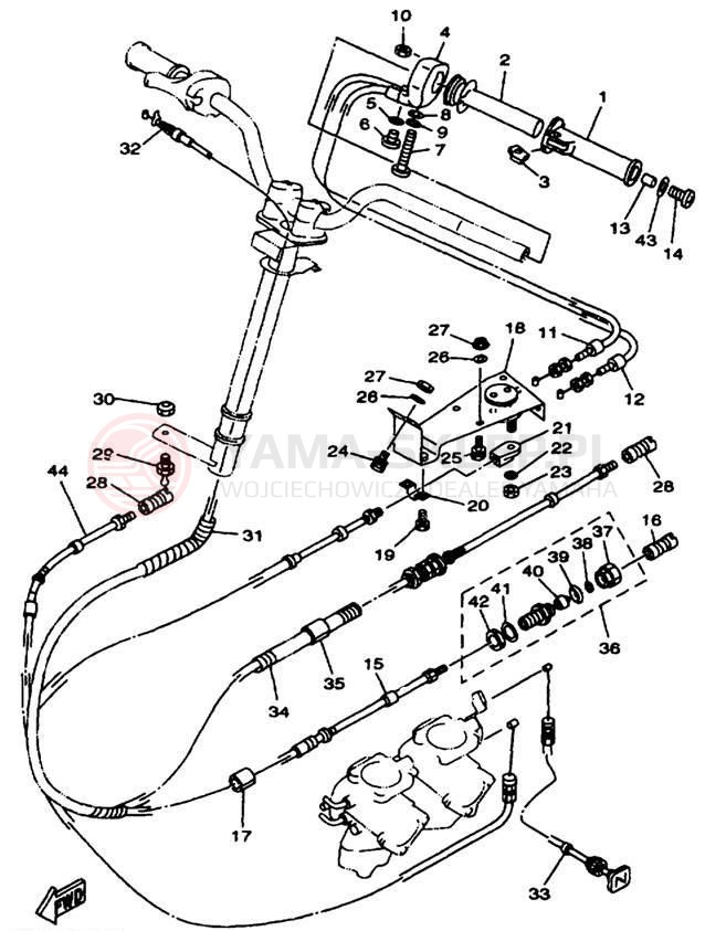 Schemat "Układ chlodzenia" do Yamaha WAVE BLASTER II WB760V