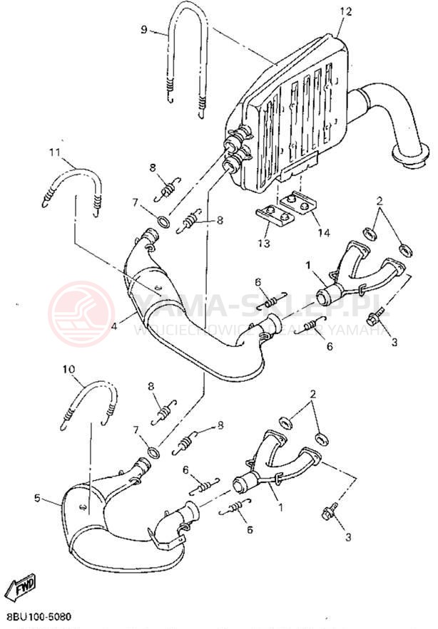Schemat "Wydech końcowy" do Yamaha VMAX-4 800 VX800V