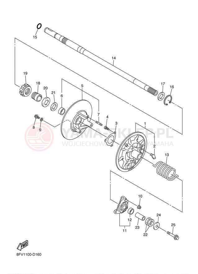 Schemat "Przeniesienie napędu" do Yamaha APEX MTX RX10MTYL/RX10MTYB