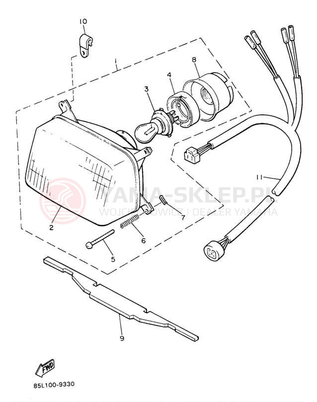 Schemat "Lampa przód" do Yamaha OVATION LE CS340EA