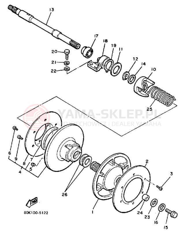 Schemat "Przeniesienie napędu" do Yamaha PHAZER PZ480K