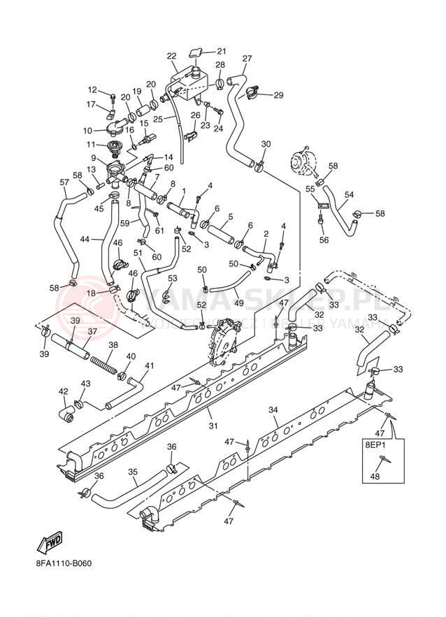 Schemat "Układ chlodzenia" do Yamaha RX-1 LE RX10SH/RX10MSH