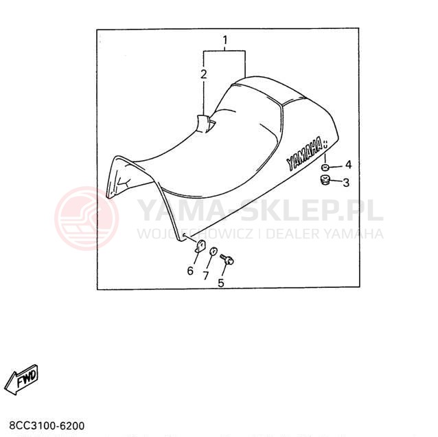 Schemat "siedzenie" do Yamaha VMAX 600 MOUNTAIN MAX VX600STW