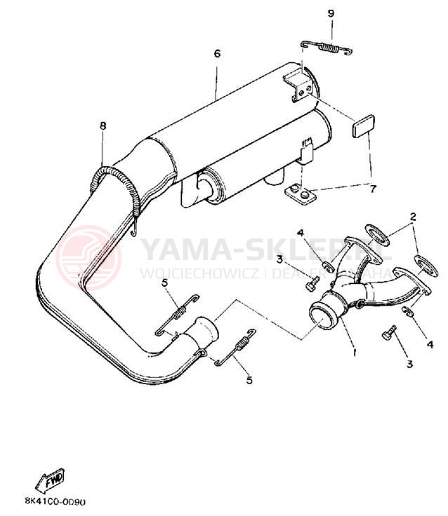 Schemat "Wydech końcowy" do Yamaha SRV SR540G