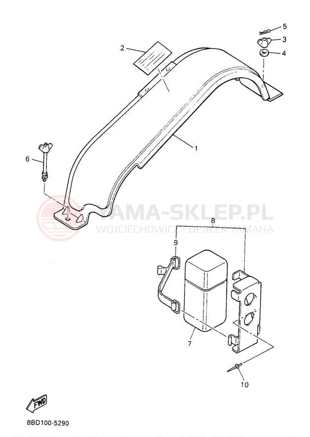 Schemat "GUARD - LUGGAGE BOX" do Yamaha BRAVO LT BR250TA