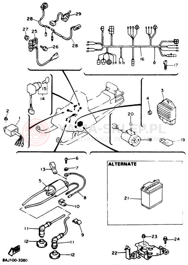 Schemat "układ elektryczny" do Yamaha ENTICER II LT ET410TRT