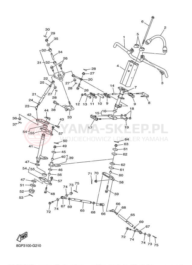 Schemat "Półki zawieszenia" do Yamaha PHAZER MTX PZ50MTAW