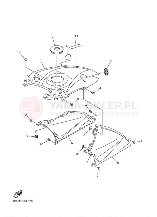 Schemat "INSTRUMENT PANEL" do Yamaha VENTURE LITE PZ50VTW