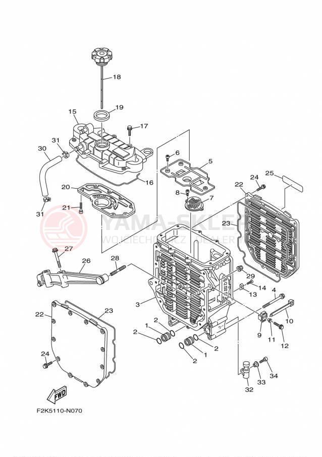 Schemat "Chłodnica oleju" do Yamaha AR210 LAT1100BP/LAT1100AP