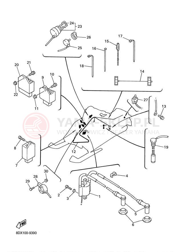 Schemat "układ elektryczny" do Yamaha VENTURE XL VT500XLD