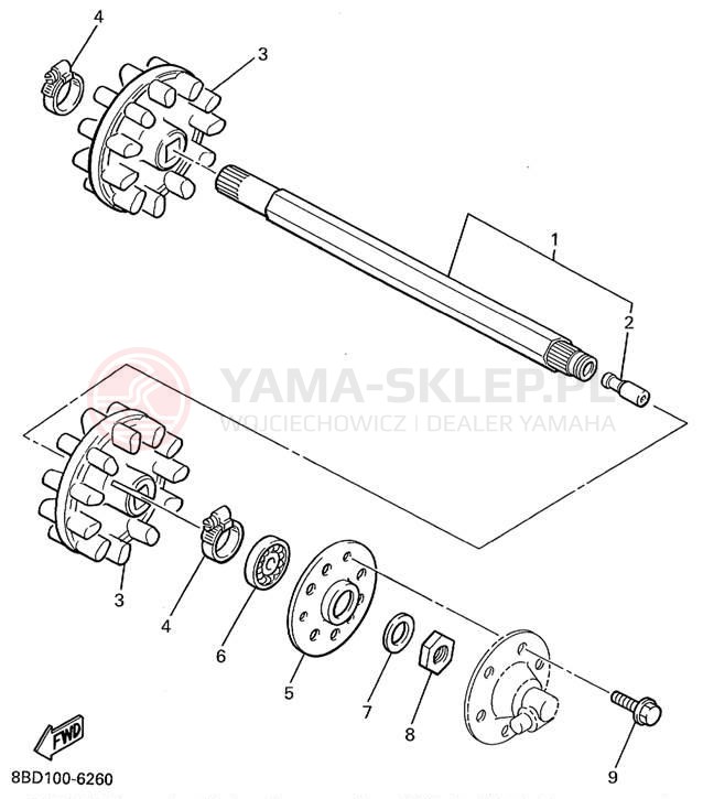 Schemat "Układ napędowy" do Yamaha BRAVO LT BR250TC