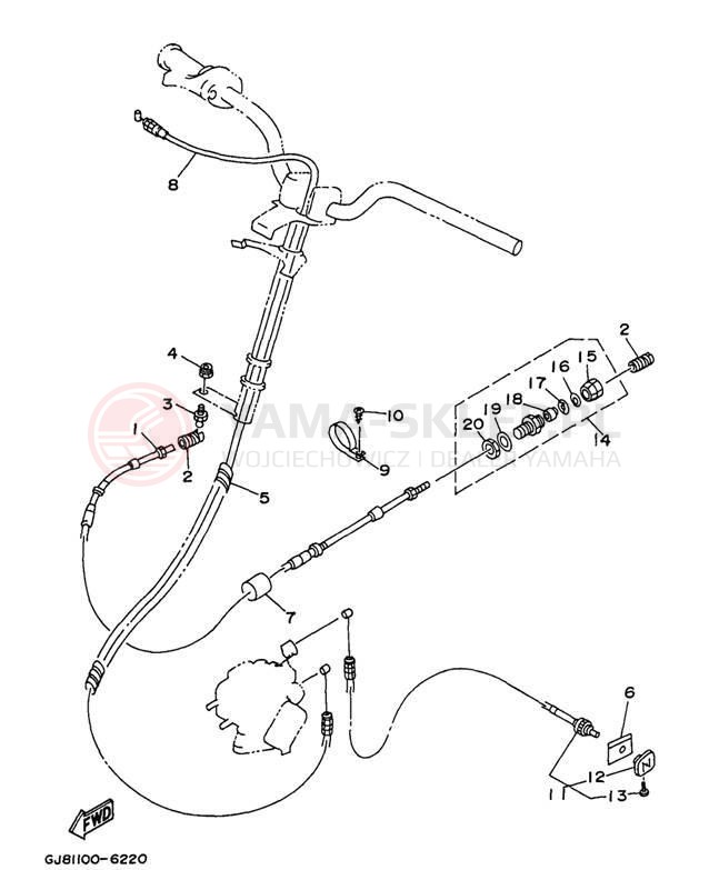 Schemat "Układ chlodzenia" do Yamaha WAVE RAIDER 700 RA700BV