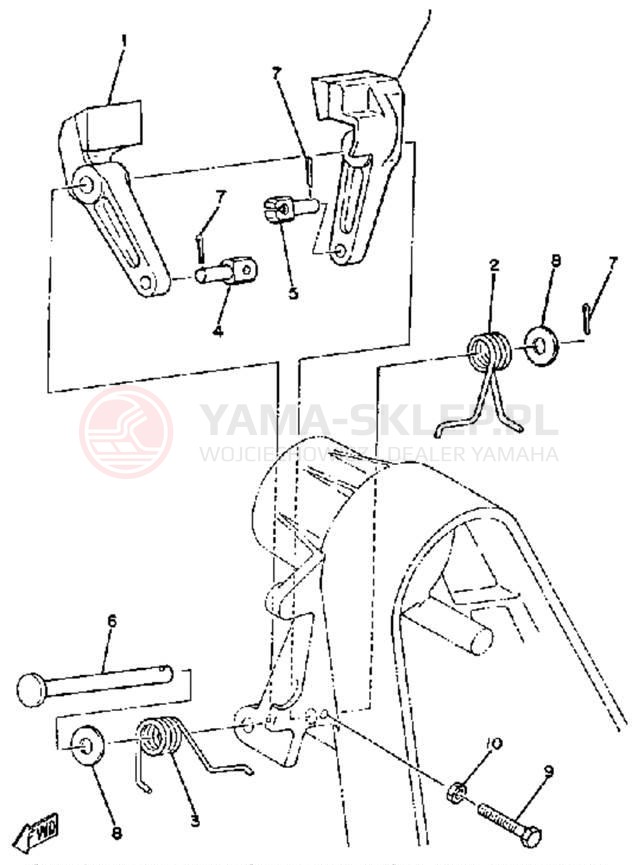Schemat "hamulec" do Yamaha ET250D