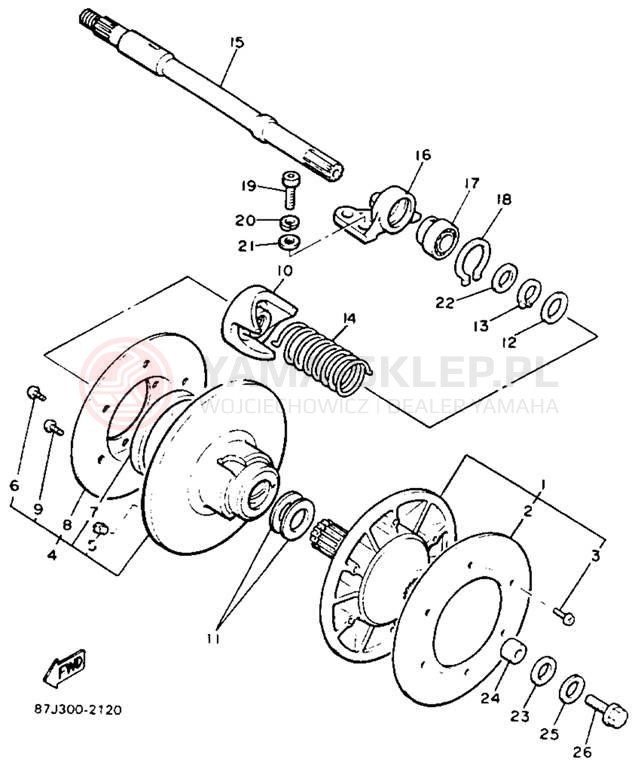 Schemat "Przeniesienie napędu" do Yamaha PHAZER II PZ480T