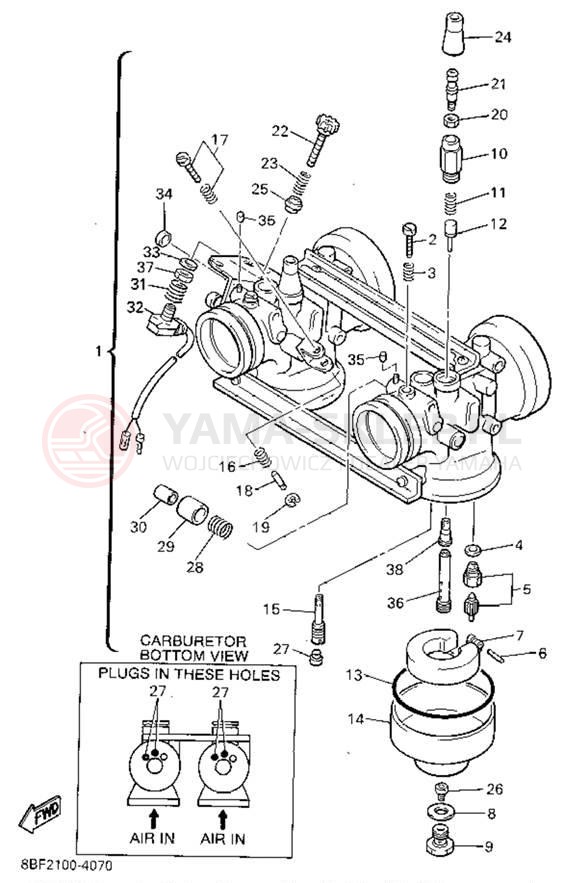 Schemat "Gaźnik" do Yamaha VENTURE XL VT480V