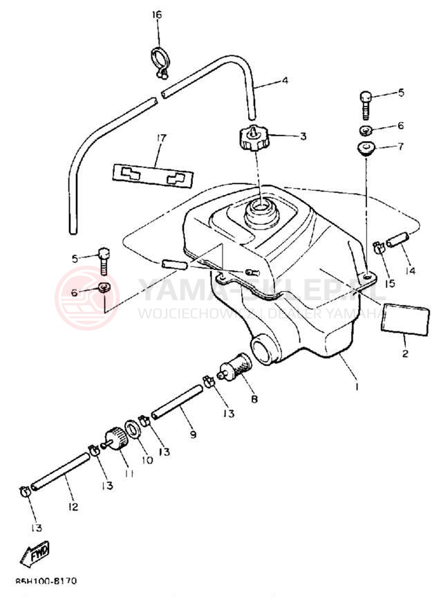 Schemat "zbiornik paliwa" do Yamaha SNOSCOOT (ELEC START) SV80EM