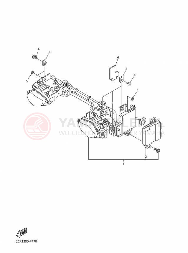Schemat "Lampa przód" do Yamaha YZFR1M YZFR1MF/YZFR1MFC